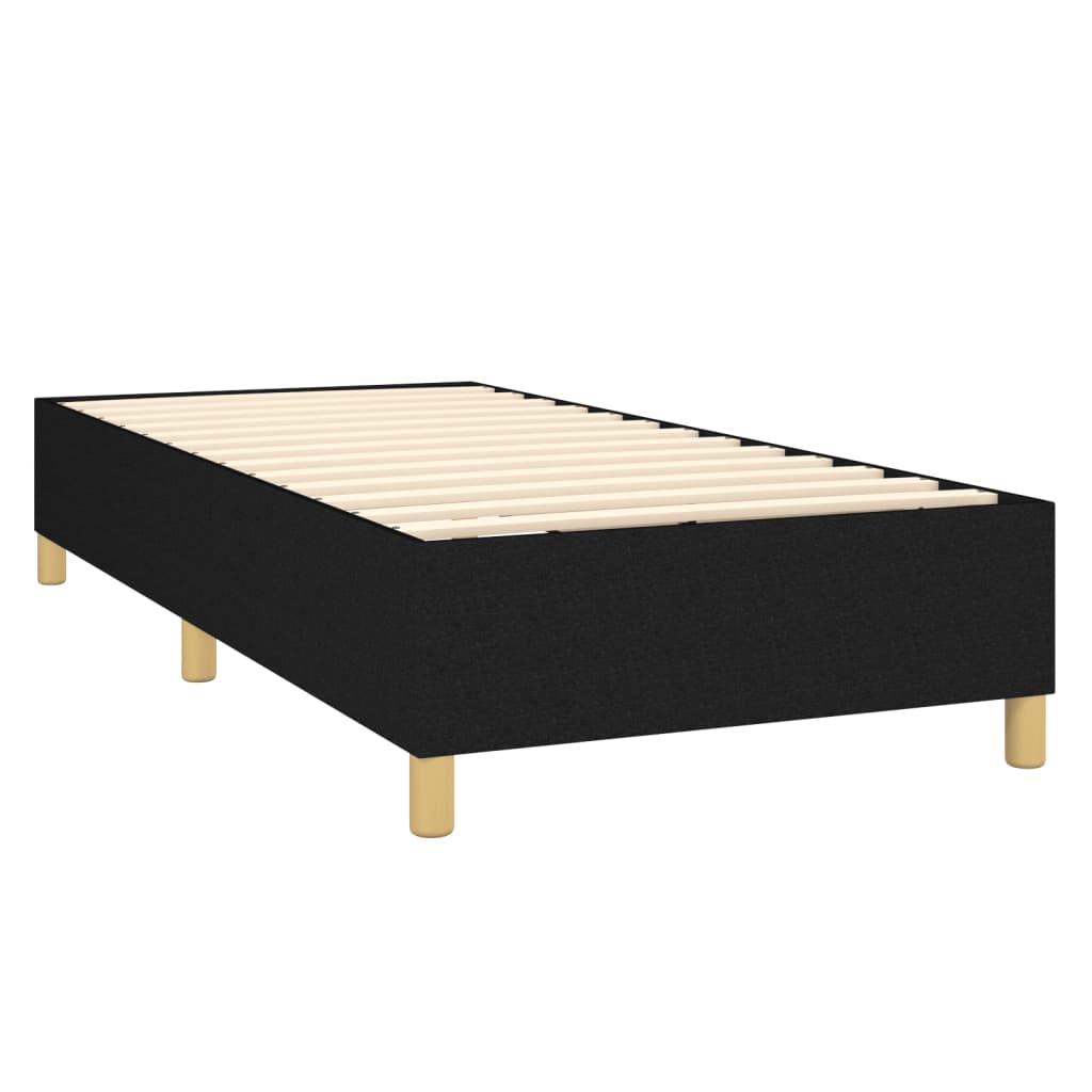 vidaXL Cama box spring con colchón tela negro 90x190 cm