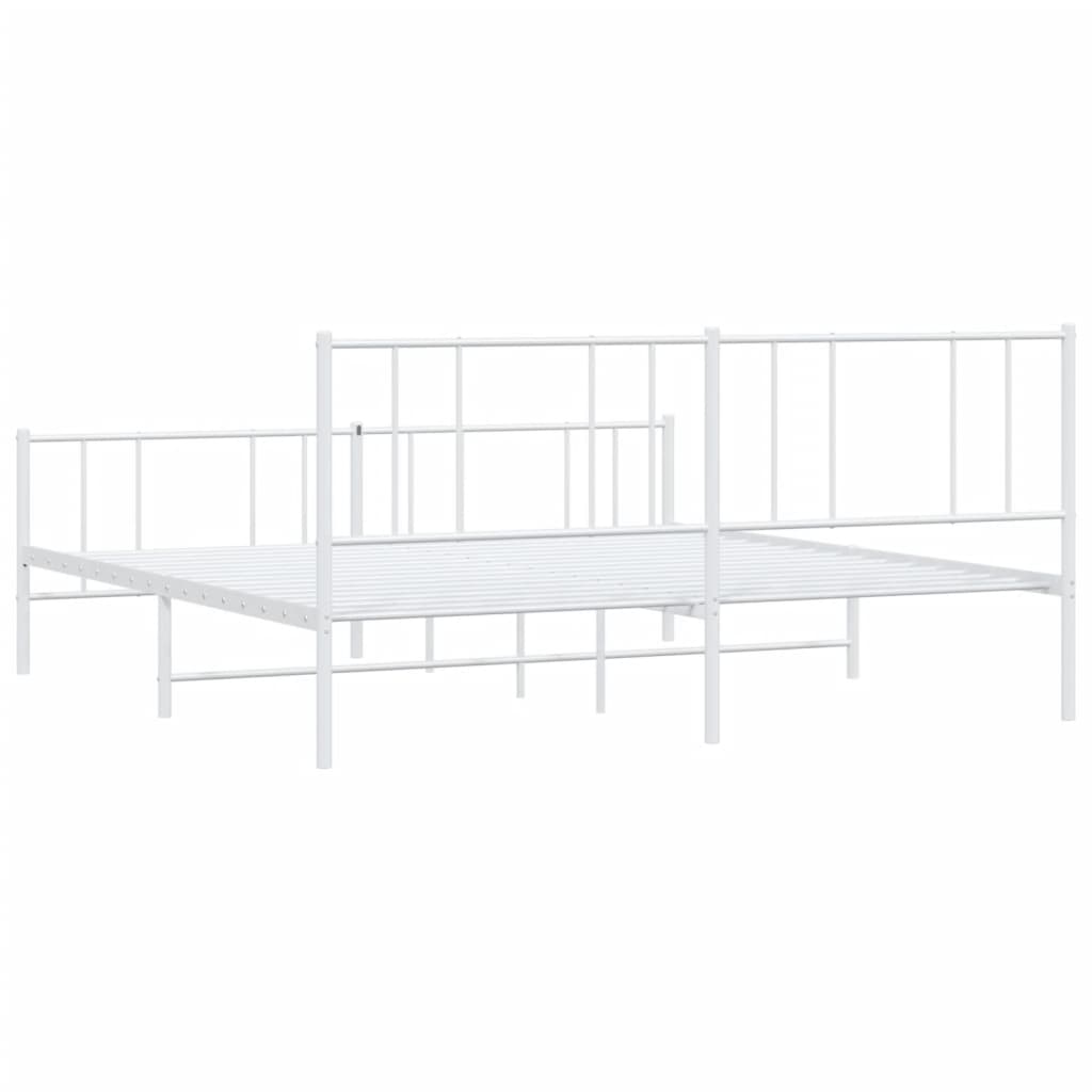 vidaXL Estructura cama sin colchón con estribo metal blanco 193x203 cm