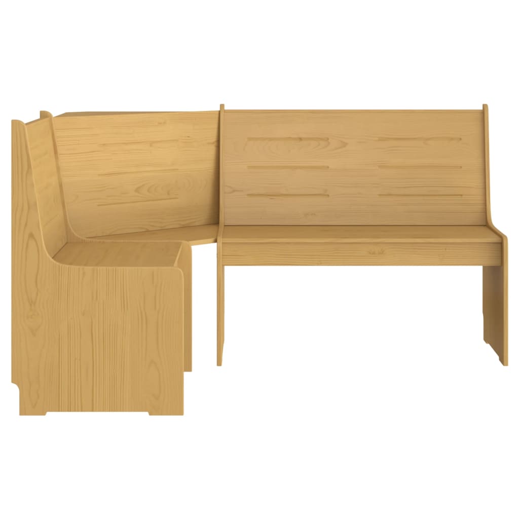 vidaXL Banco de esquina REINE madera maciza de pino marrón miel 151 cm