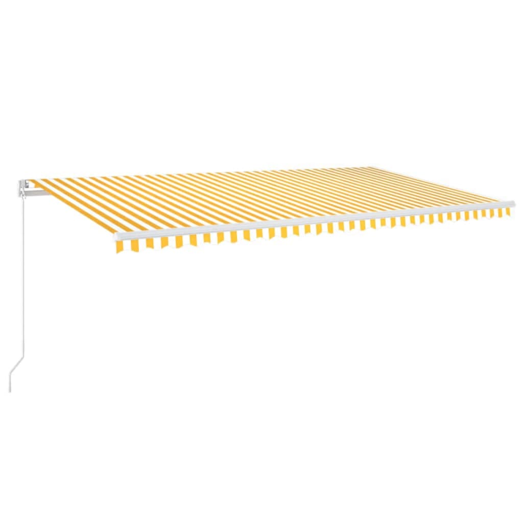 vidaXL Toldo retráctil manual con luz LED amarillo y blanco 600x300 cm