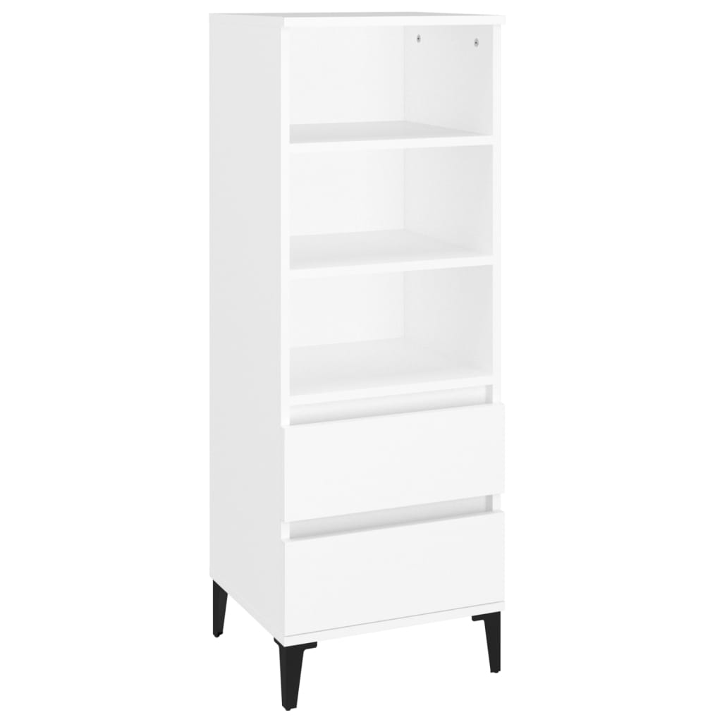 vidaXL Aparador alto madera contrachapada blanco 40x36x110 cm