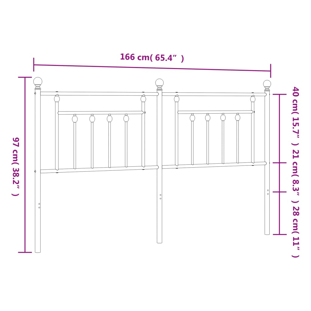 vidaXL Cabecero de metal blanco 160 cm