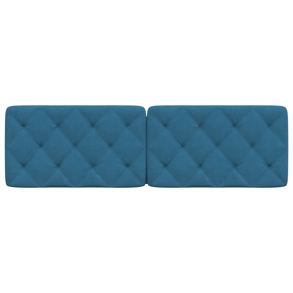 vidaXL Cabecero de cama acolchado terciopelo azul 160 cm