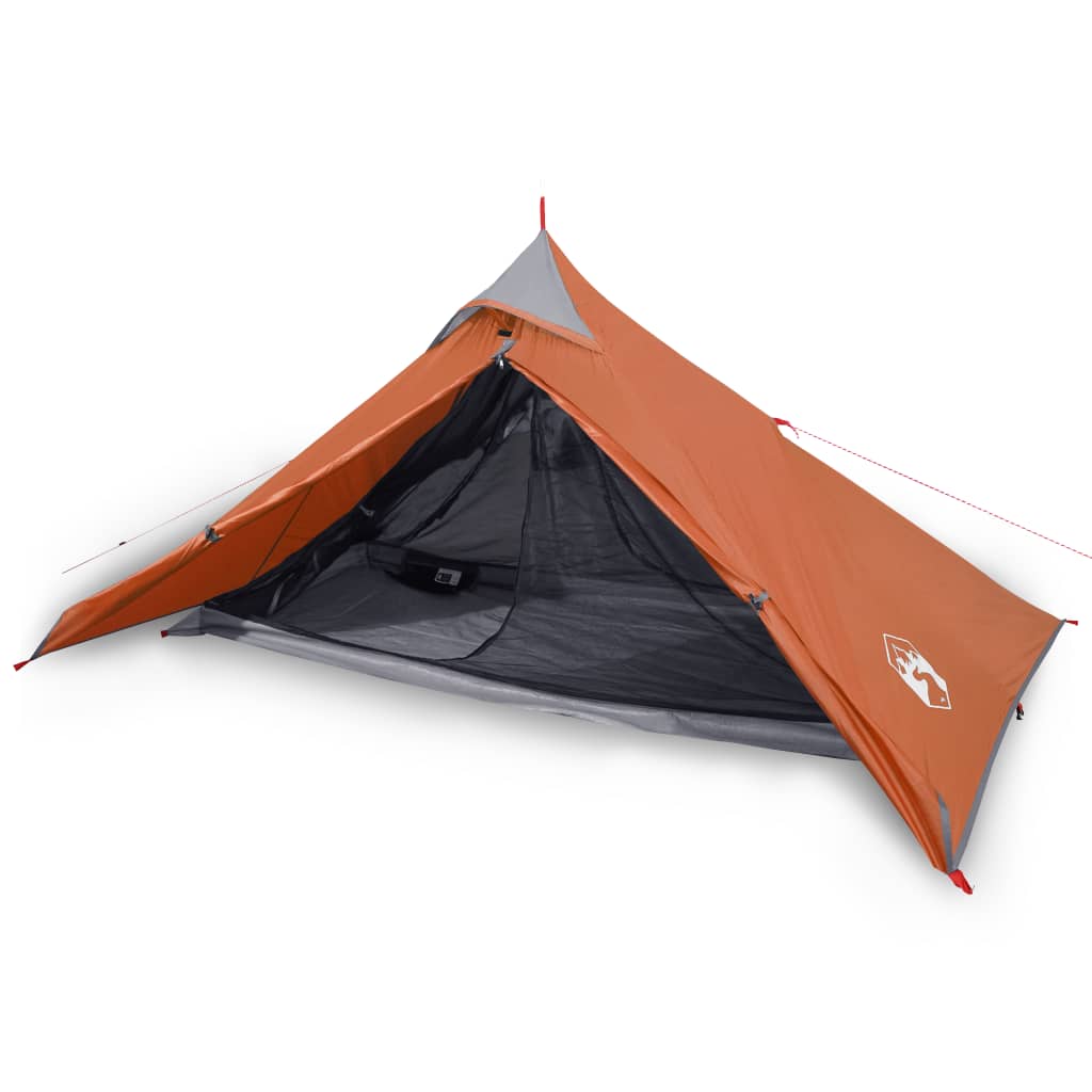 vidaXL Tienda de campaña tipi para 1 persona impermeable naranja