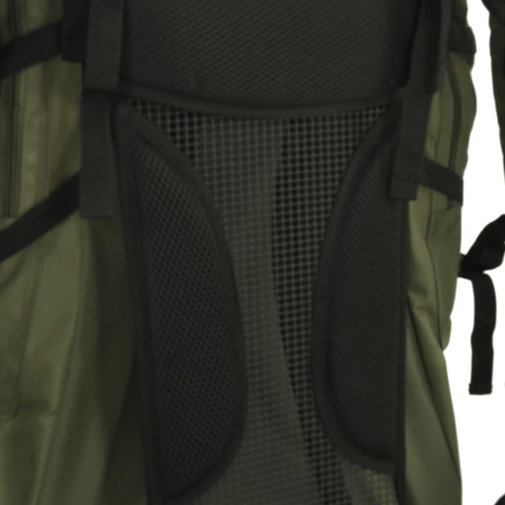 vidaXL Mochila de senderismo tela oxford verde militar 60 l