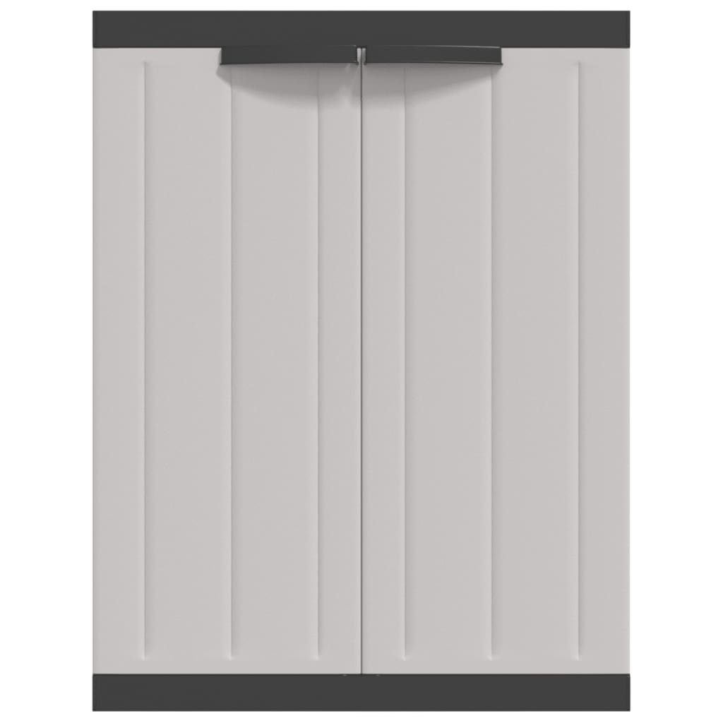 vidaXL Armario de almacenaje exterior PP gris y negro 65x37x85 cm