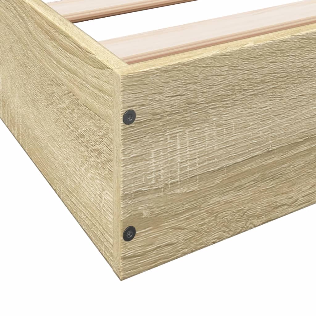 vidaXL Estructura de cama madera de ingeniería roble Sonoma 200x200 cm