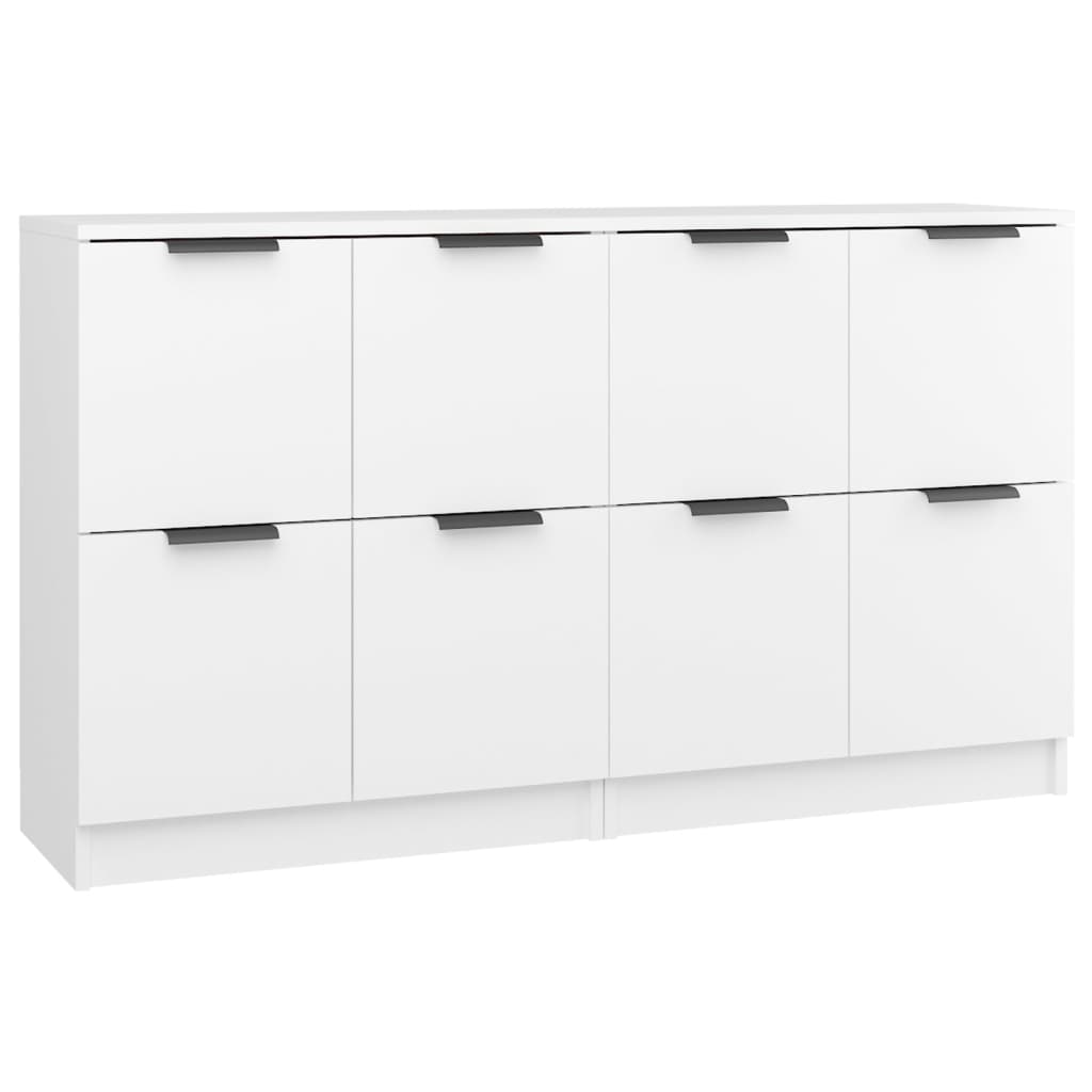 vidaXL Aparadores 2 unidades madera contrachapada blanco 60x30x70 cm