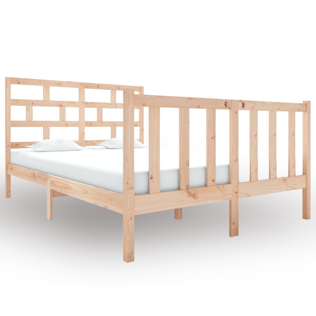 vidaXL Estructura de cama madera maciza de pino 120x190 cm