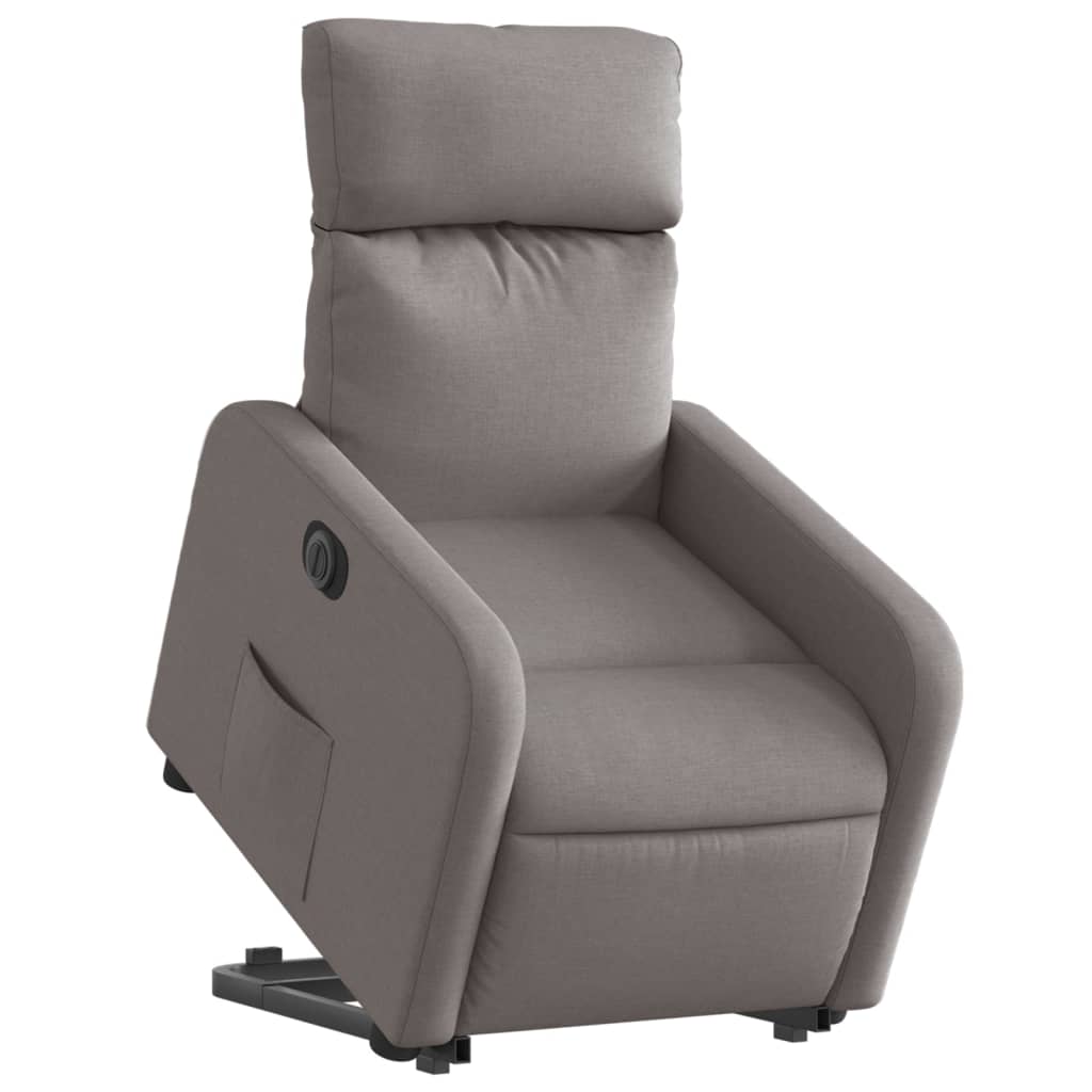 vidaXL Sillón eléctrico reclinable elevable de tela gris taupe