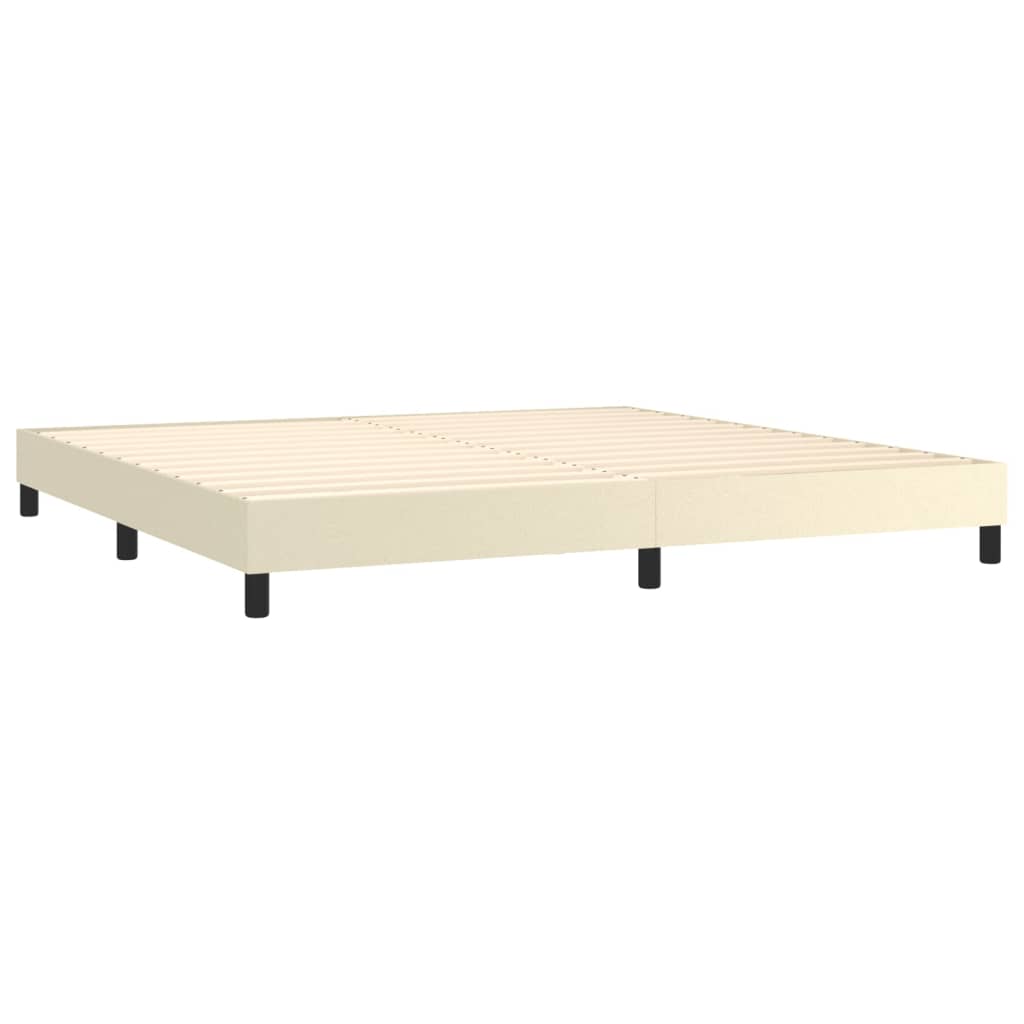 vidaXL Cama box spring con colchón cuero sintético crema 200x200 cm