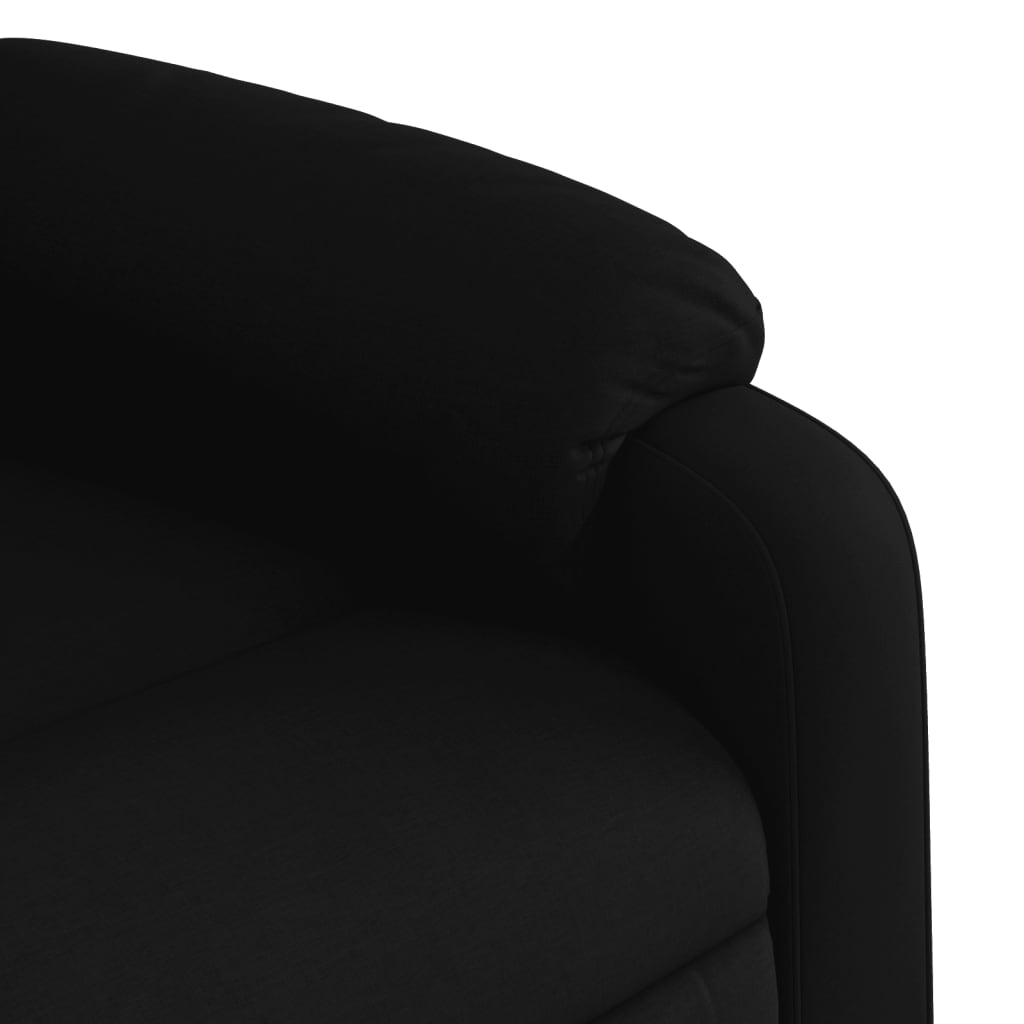 vidaXL Sillón de masaje eléctrico reclinable elevable tela negro