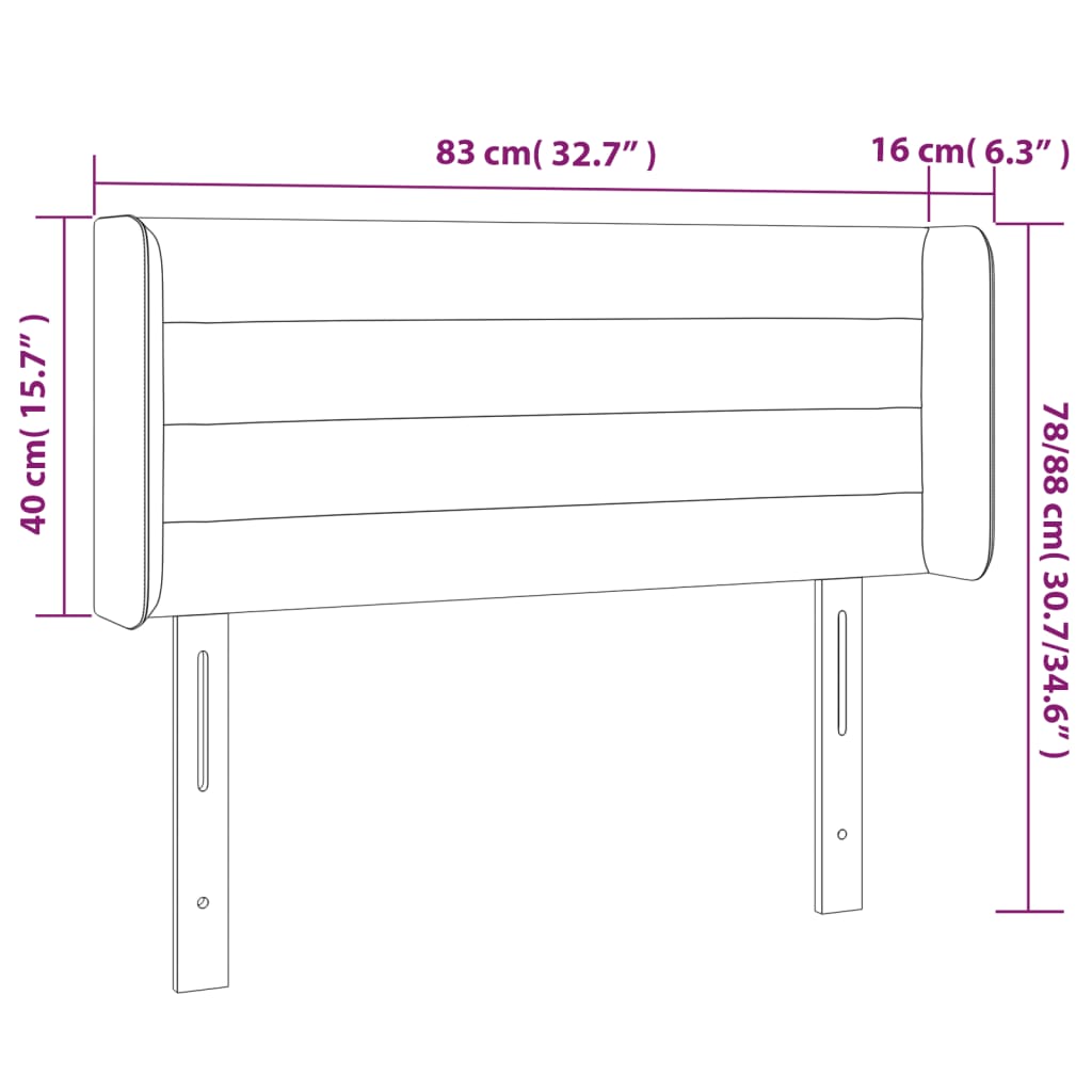 vidaXL Cabecero con LED de tela gris claro 83x16x78/88 cm