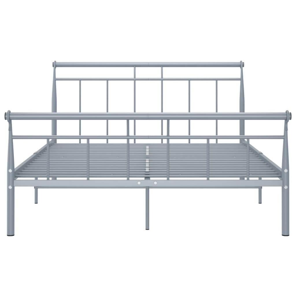 vidaXL Estructura de cama sin colchón metal gris 140x200 cm