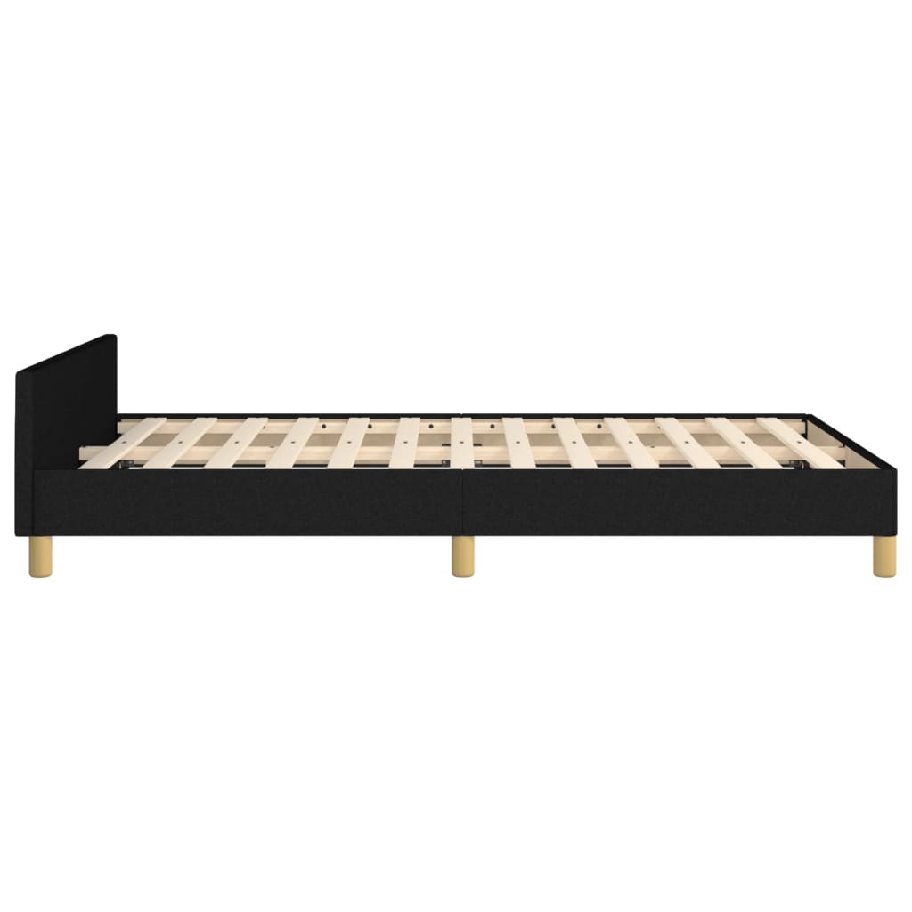 vidaXL Estructura de cama con cabecero tela negro 120x190 cm