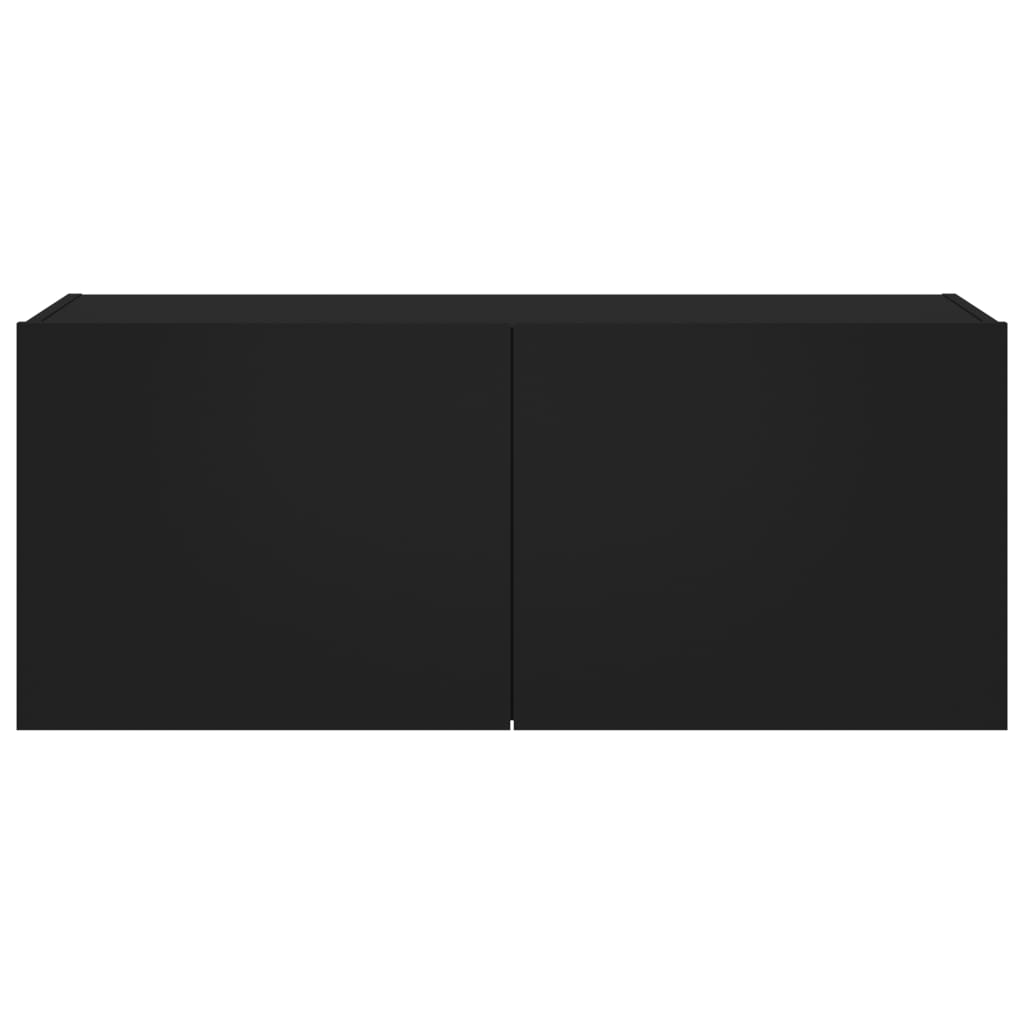 vidaXL Mueble de TV de pared con luces LED negro 100x35x41 cm