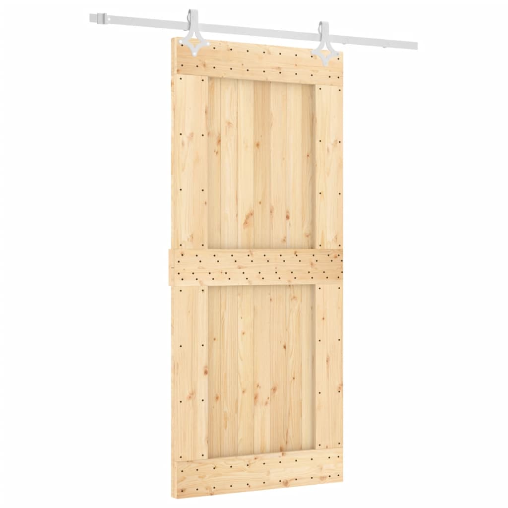 vidaXL Puerta corredera con herrajes madera maciza de pino 90x210 cm