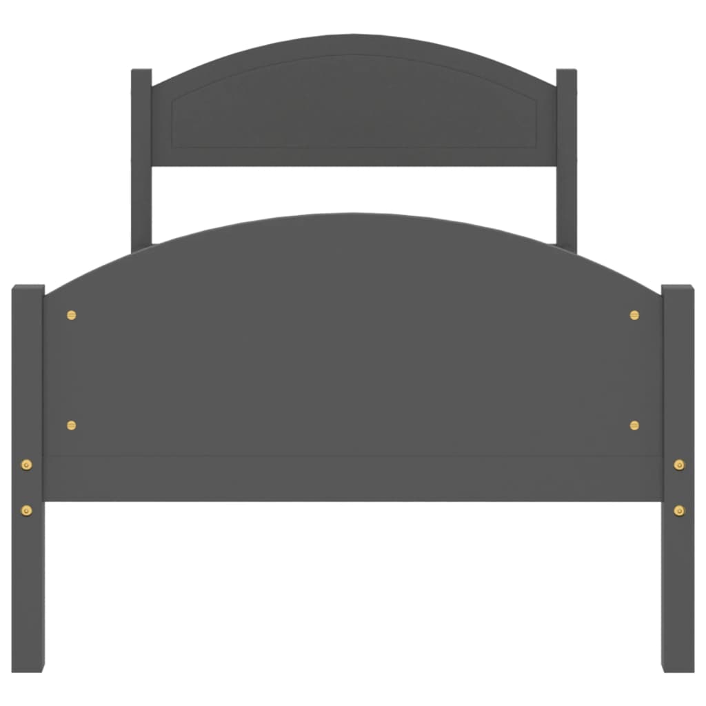 vidaXL Estructura cama sin colchón madera pino gris oscuro 90x200 cm