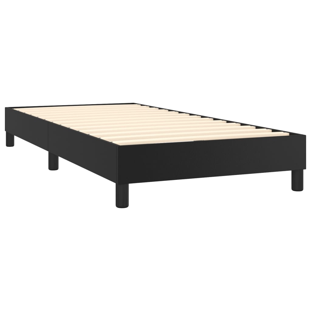 vidaXL Cama box spring con colchón cuero sintético negro 100x200 cm