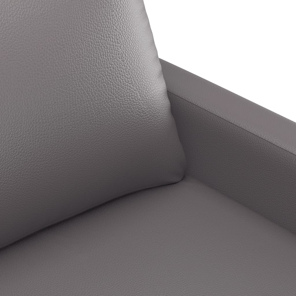vidaXL Sofá de 2 plazas de cuero sintético gris 120 cm