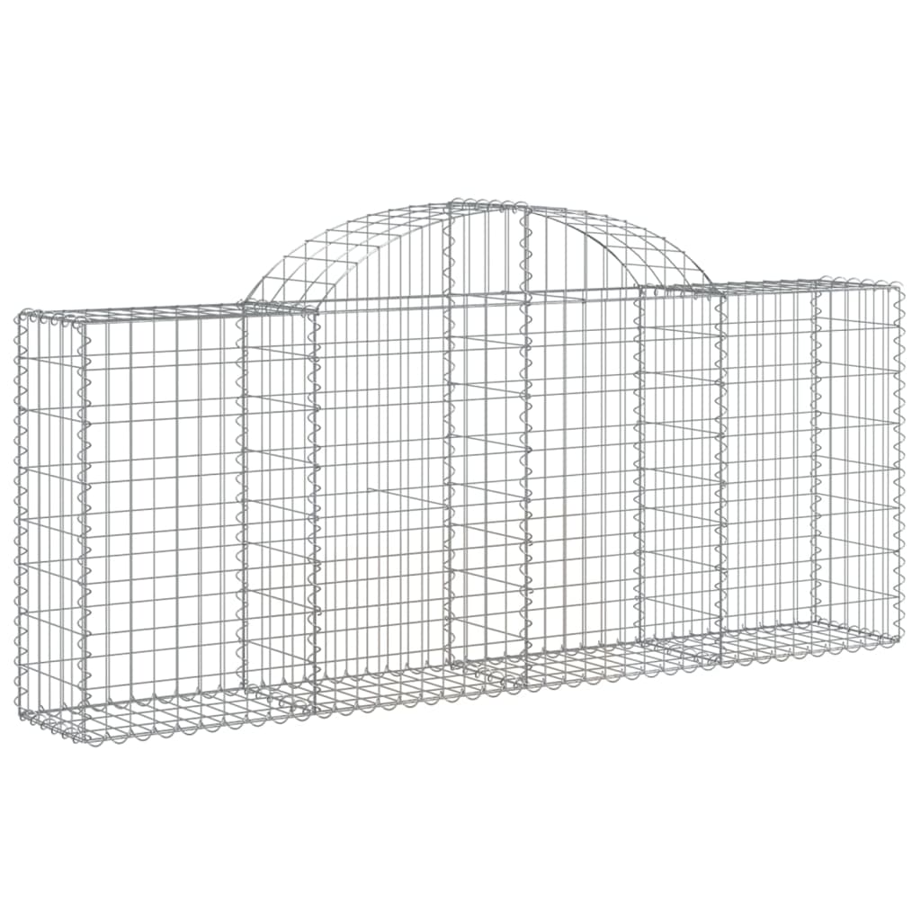 vidaXL Cesta de gaviones forma arco hierro galvanizado 200x30x80/100cm