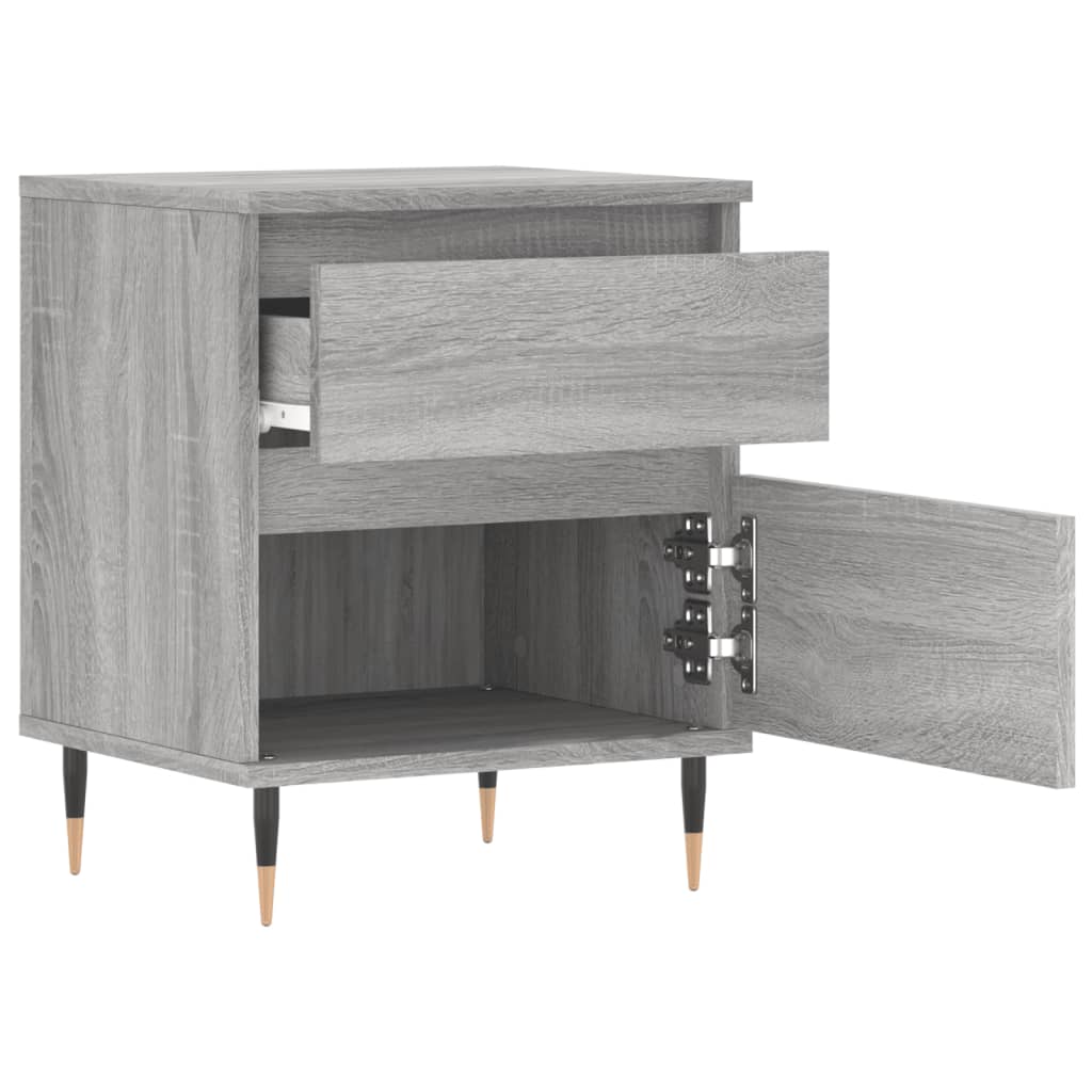 vidaXL Mesita de noche 2 uds madera ingeniería gris Sonoma 40x35x50 cm