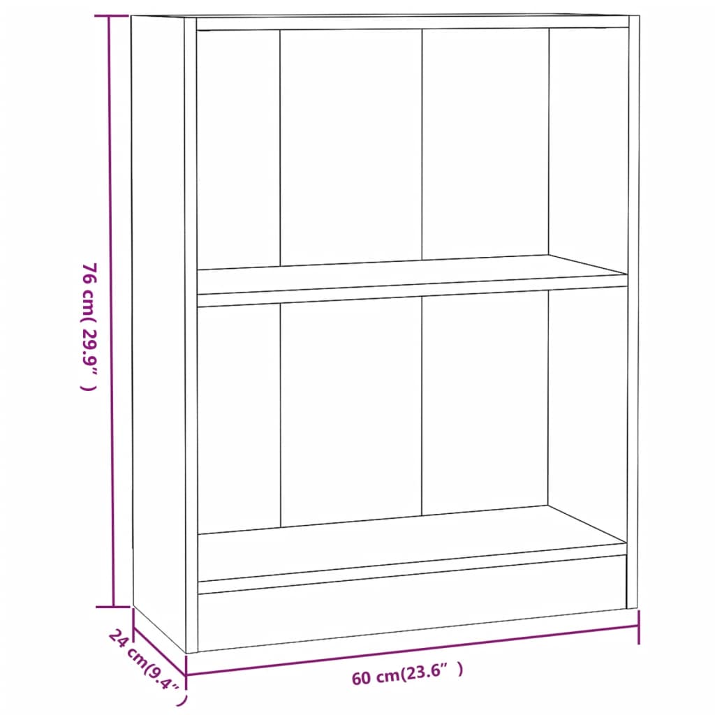 vidaXL Estantería madera de ingeniería blanco 60x24x76 cm