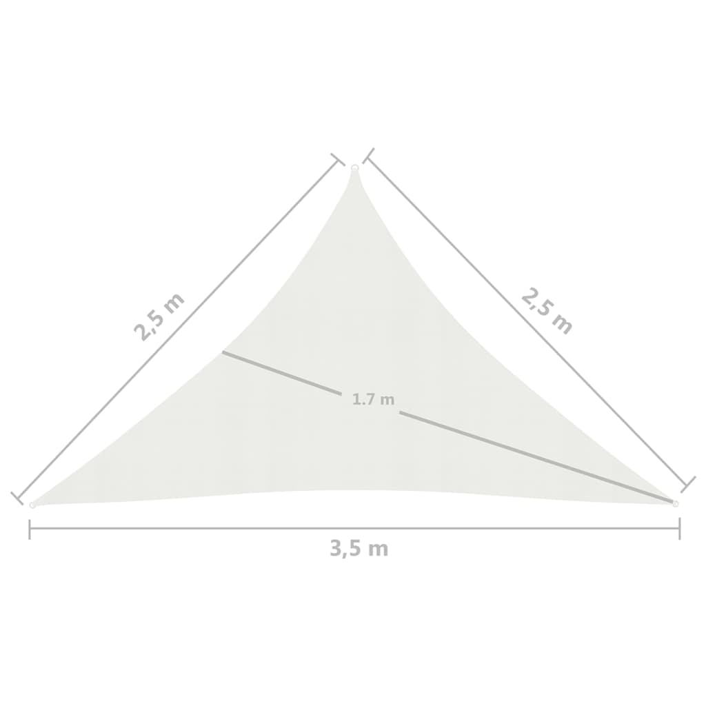 vidaXL Toldo de vela blanco HDPE 160 g/m² 2,5x2,5x3,5 m