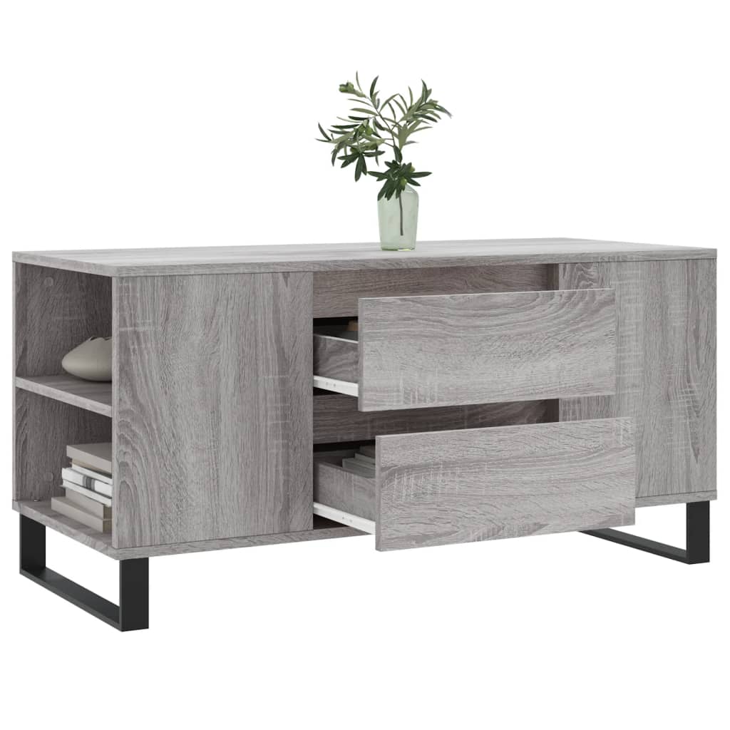 vidaXL Mesa de centro madera de ingeniería gris Sonoma 102x44,5x50 cm