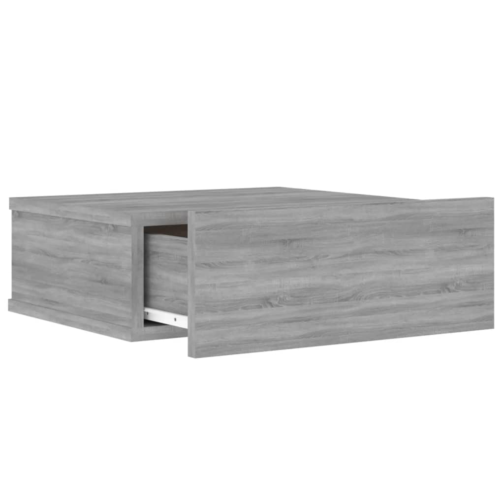 vidaXL Mesita de noche flotante 2 uds madera gris Sonoma 40x30x15 cm