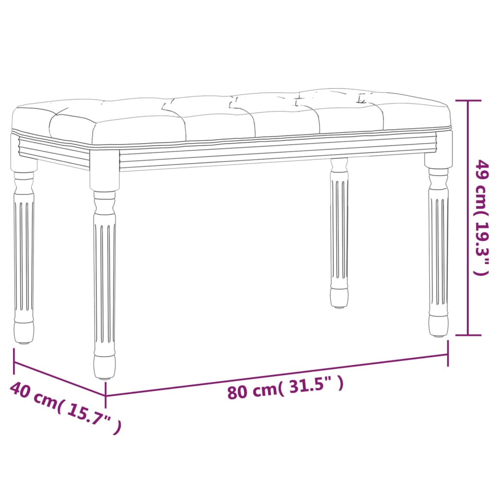 vidaXL Banco de lino 80x40x49 cm