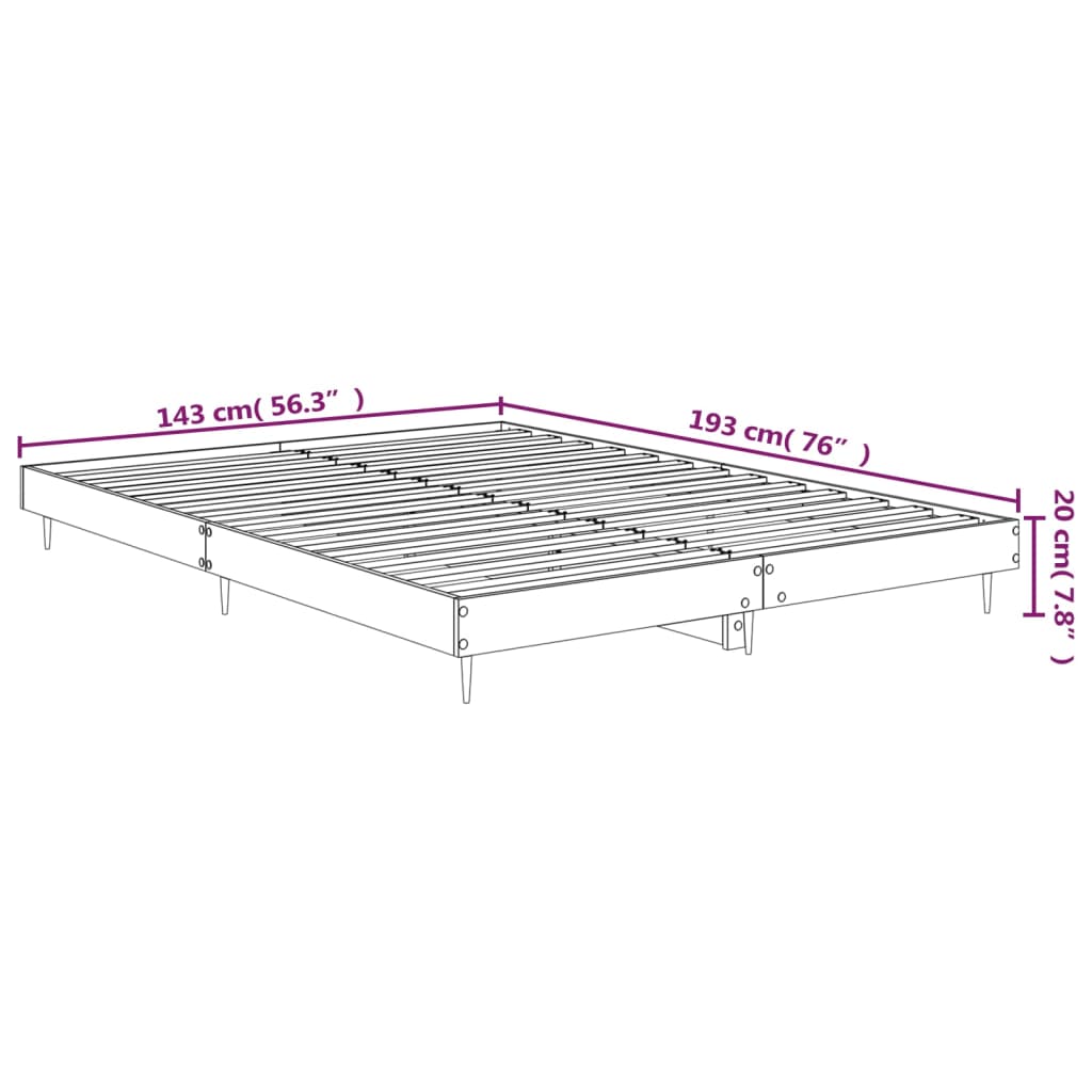 vidaXL Estructura de cama sin colchón madera marrón roble 140x190 cm