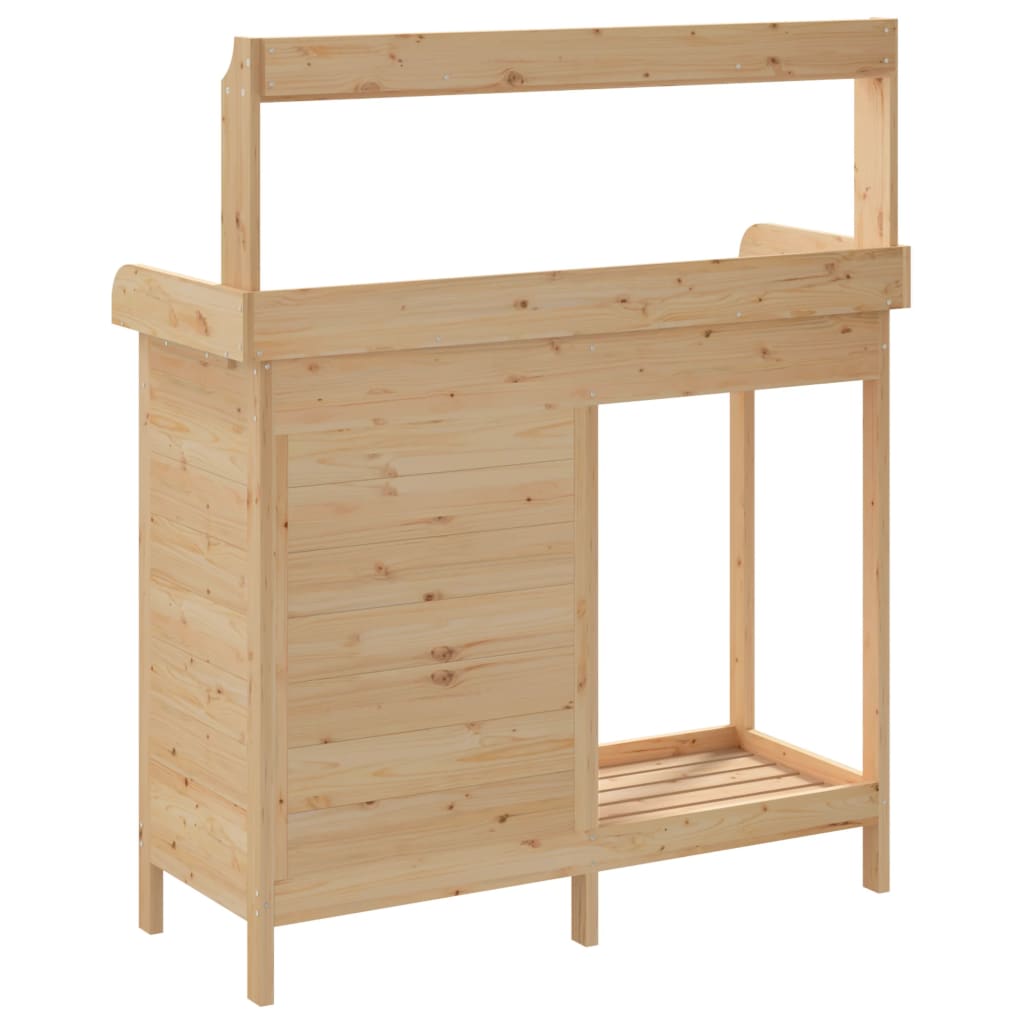 vidaXL Mesa para macetas con armario madera de abeto 110,5x45x124,5 cm