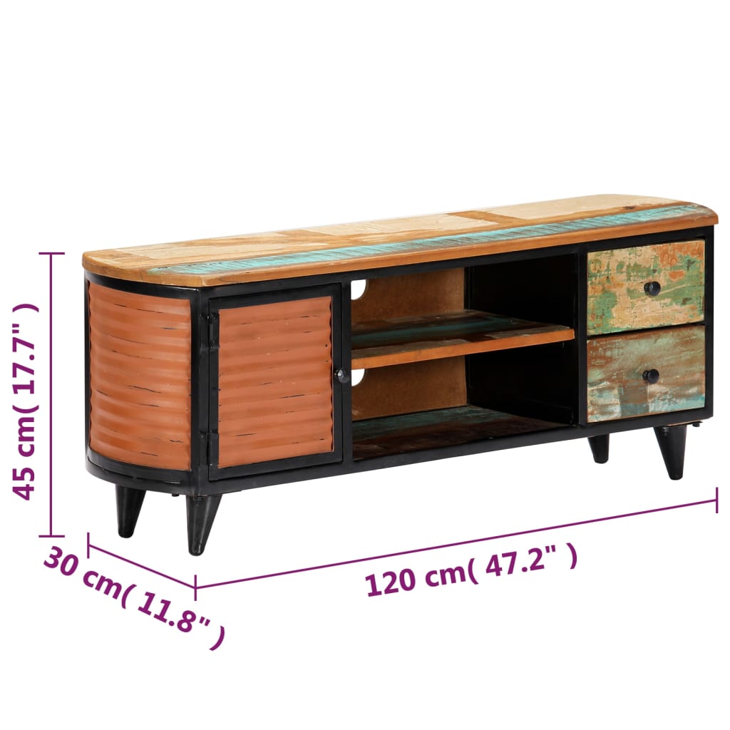 vidaXL Mueble para TV de madera maciza reciclada 120x30x45 cm