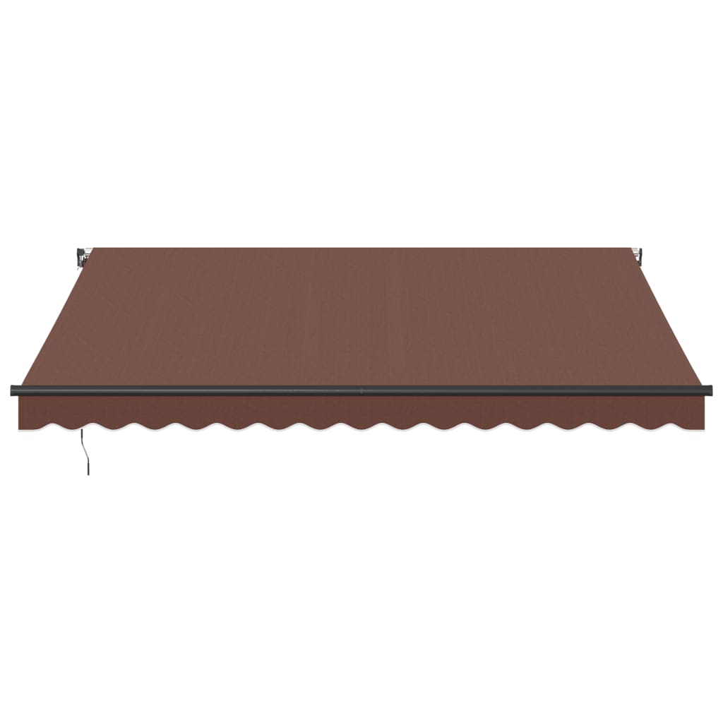 vidaXL Toldo retráctil manual con luces LED marrón 400x350 cm