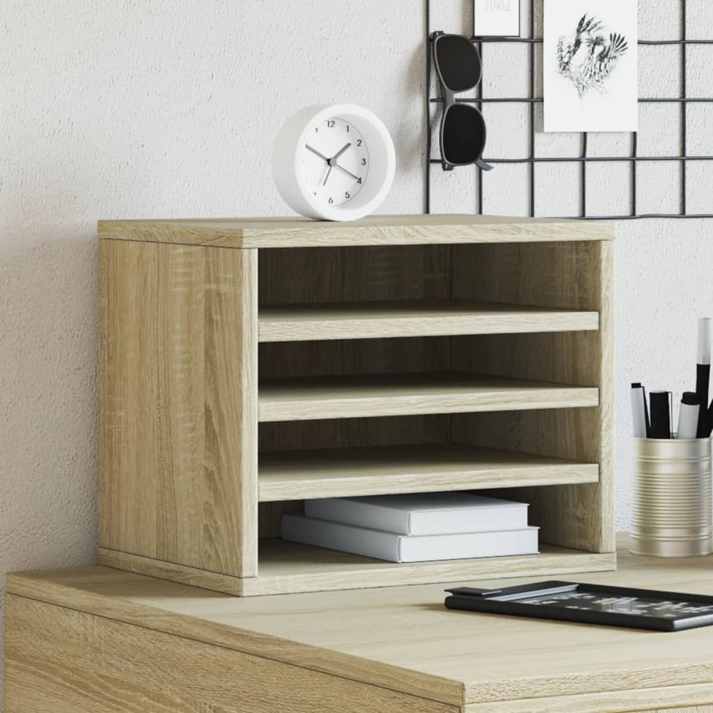 vidaXL Organizador escritorio madera color roble Sonoma 36x26x29,5 cm