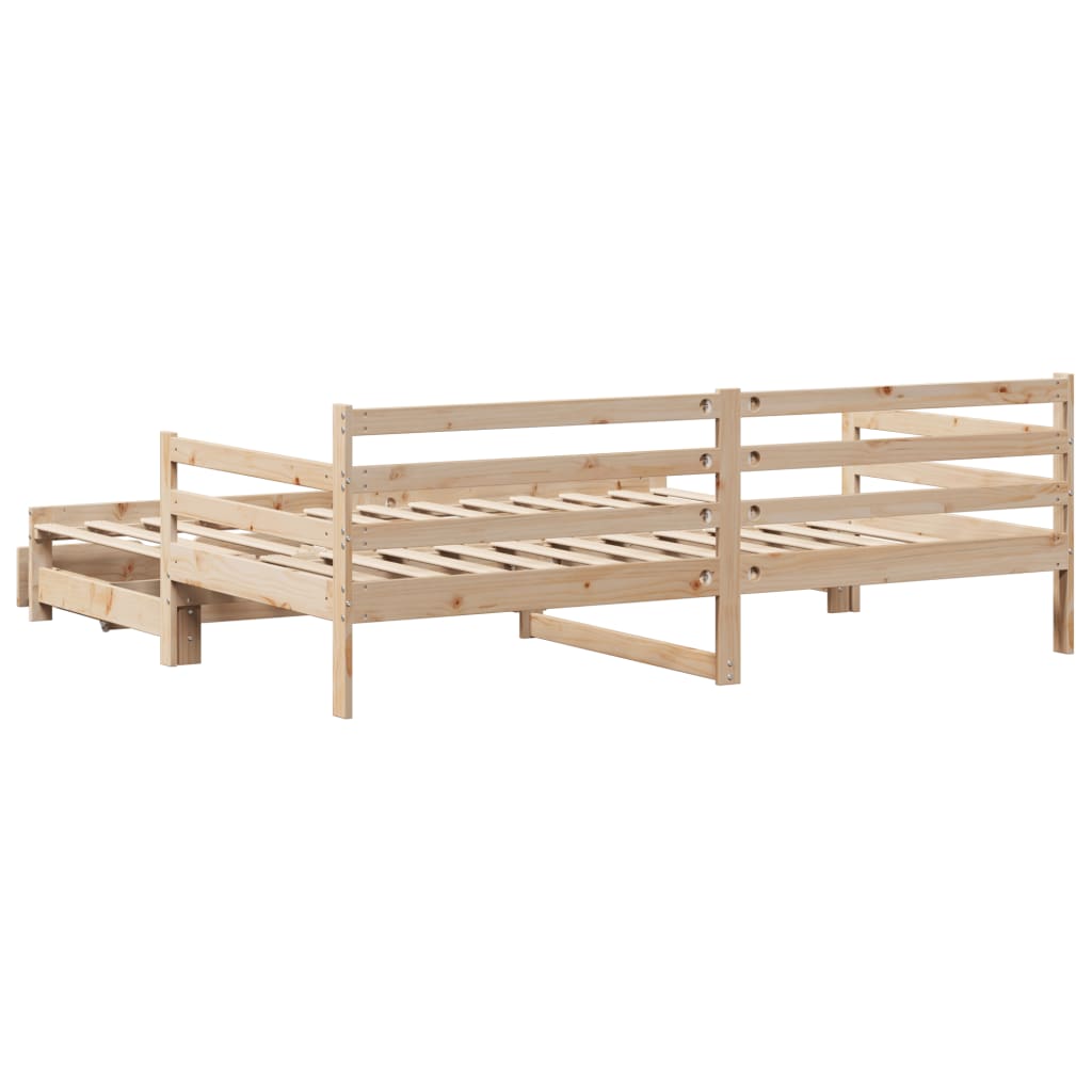 vidaXL Sofá cama nido con cajones madera maciza de pino 80x200 cm