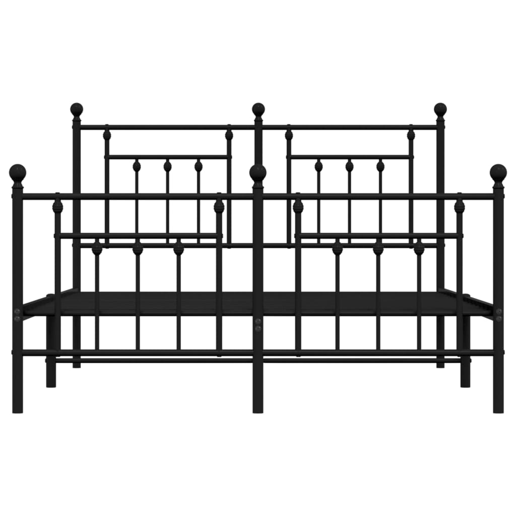 vidaXL Estructura cama sin colchón con estribo metal negro 140x190 cm