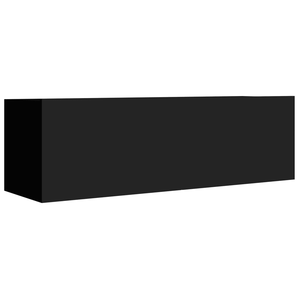 vidaXL Muebles de salón 4 uds madera ingeniería negro 100x30x30 cm