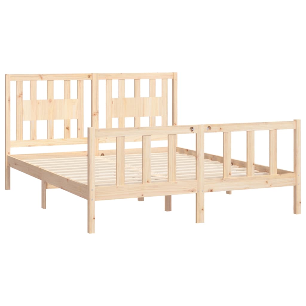 vidaXL Estructura de cama con cabecero madera maciza de pino 150x200cm