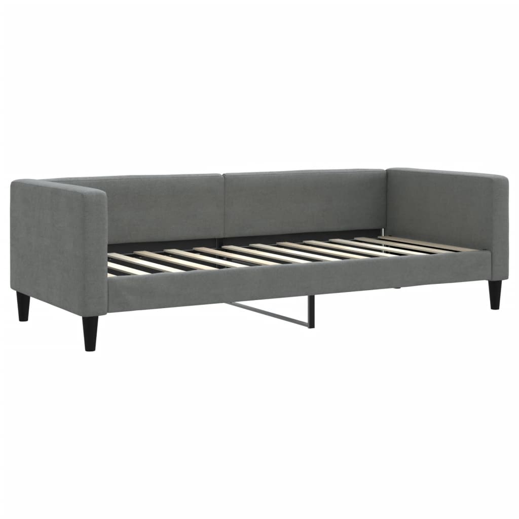 vidaXL Sofá cama con colchón tela gris oscuro 80x200 cm