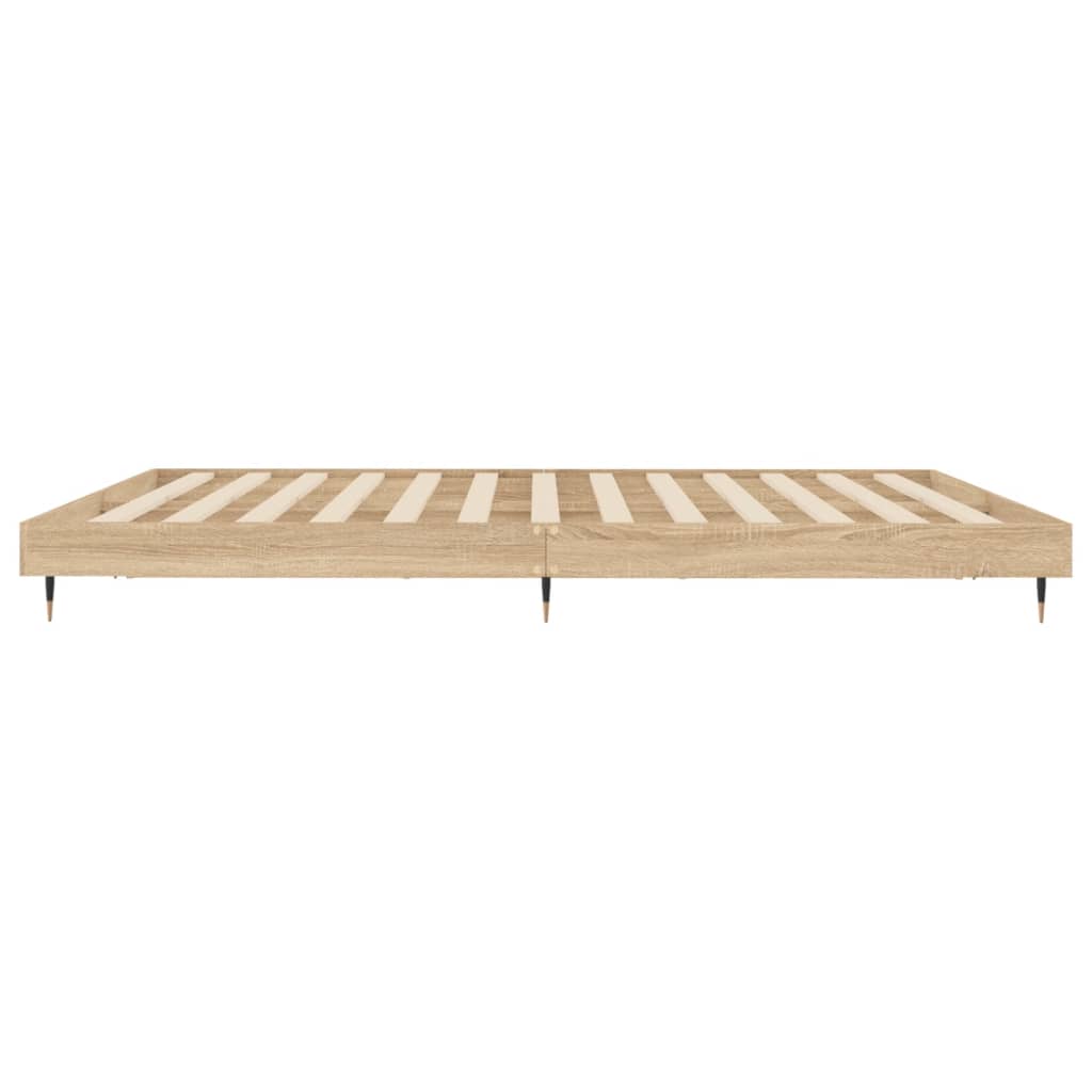 vidaXL Estructura de cama madera de ingeniería roble Sonoma 200x200 cm