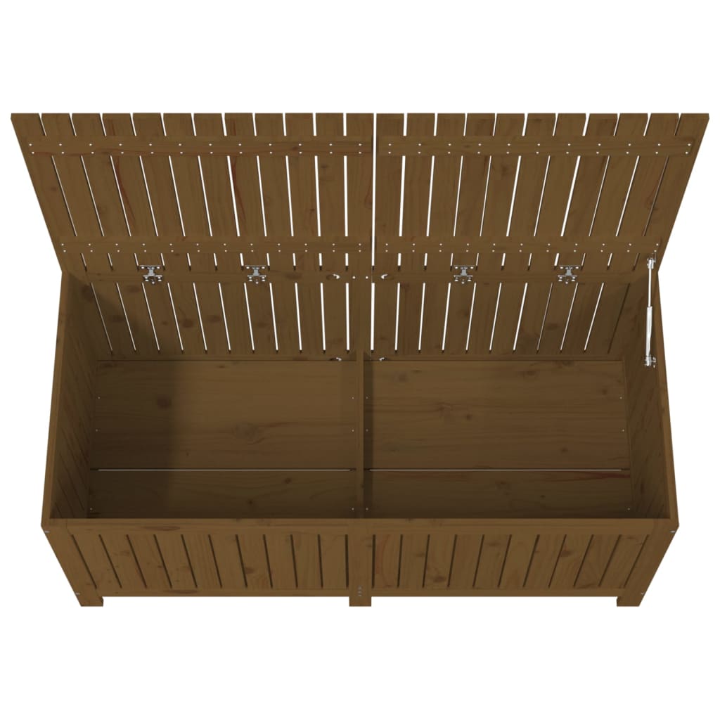 vidaXL Caja de almacenaje jardín madera pino marrón miel 147x68x64 cm