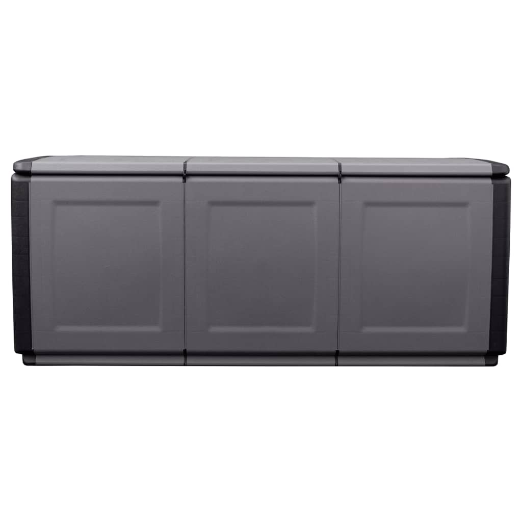 vidaXL Baúl de almacenaje jardín gris oscuro y negro 330 L 138x53x57cm