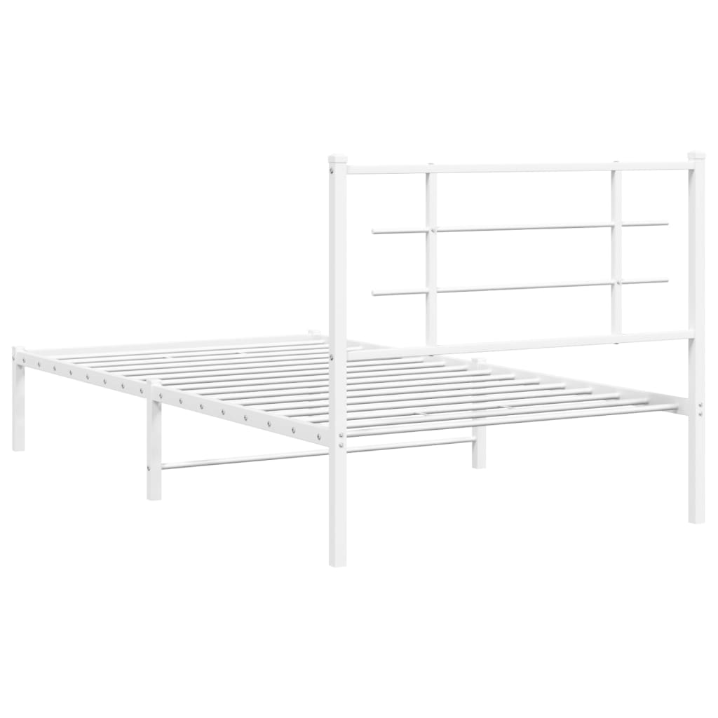 vidaXL Estructura cama sin colchón con cabecero metal blanco 100x190cm