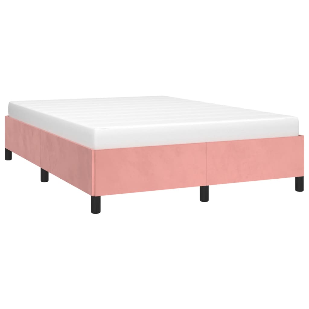 vidaXL Estructura de cama de terciopelo rosa 140x200 cm