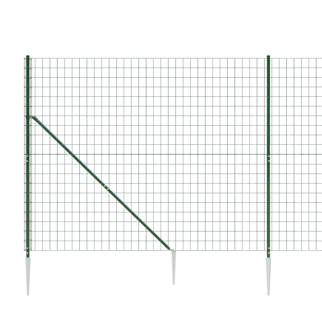 vidaXL Cerca de alambre con pinchos de anclaje verde 2,2x10 m