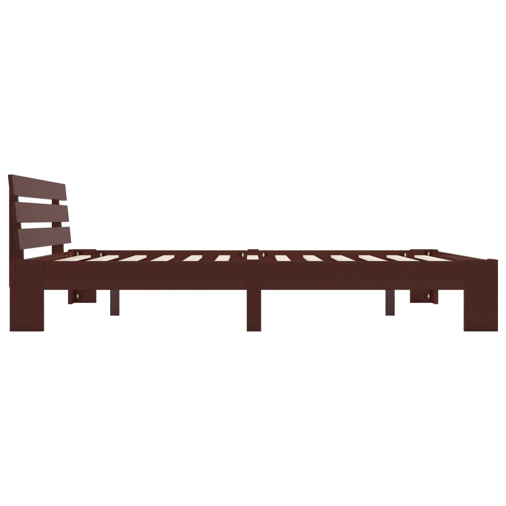 vidaXL Estructura cama sin colchón madera pino marrón oscuro 160x200cm