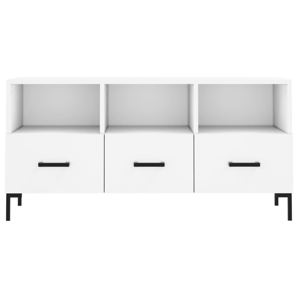 vidaXL Mueble de TV madera de ingeniería blanco 102x36x50 cm