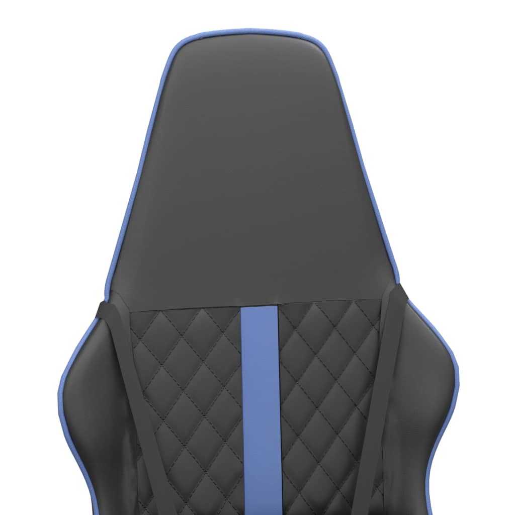 vidaXL Silla gaming cuero sintético negro y azul